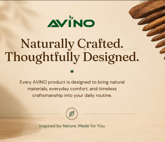 Natural Avino tools beside fresh leaves