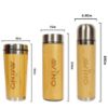 Picture of Avino Eco friendly stainless steel thermos insulated drinking bamboo diffrent bottles.combo (pack of 3)